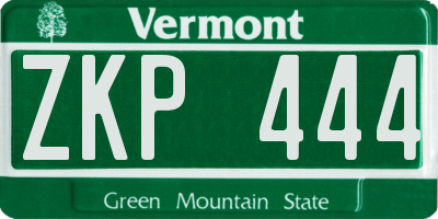 VT license plate ZKP444