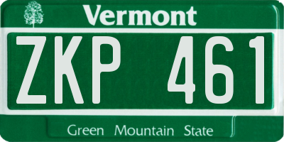 VT license plate ZKP461
