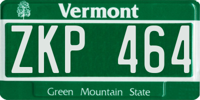 VT license plate ZKP464