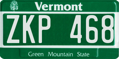 VT license plate ZKP468
