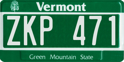 VT license plate ZKP471