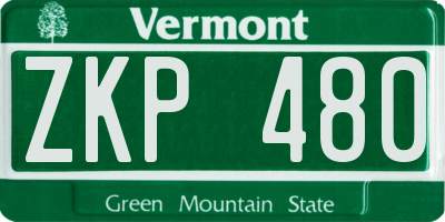 VT license plate ZKP480