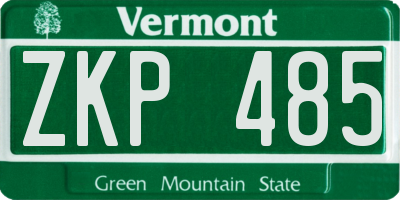 VT license plate ZKP485
