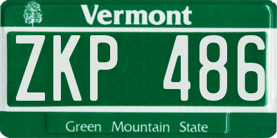 VT license plate ZKP486