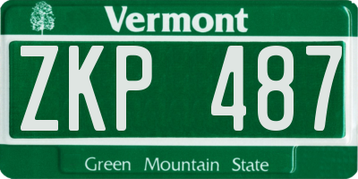 VT license plate ZKP487
