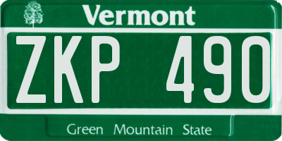 VT license plate ZKP490