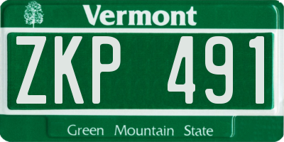 VT license plate ZKP491