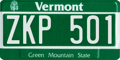 VT license plate ZKP501