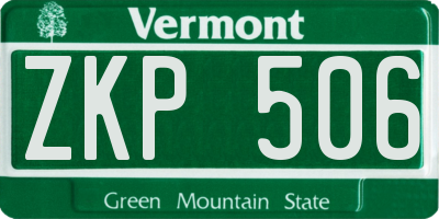 VT license plate ZKP506