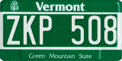 VT license plate ZKP508