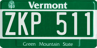 VT license plate ZKP511