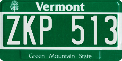 VT license plate ZKP513