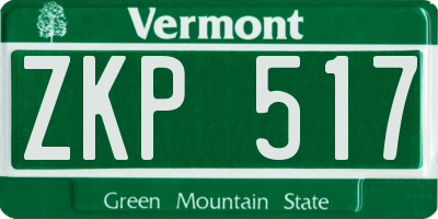 VT license plate ZKP517
