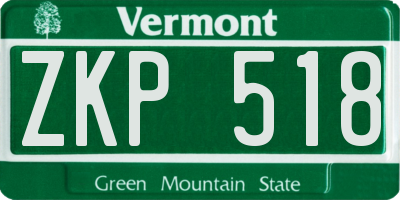 VT license plate ZKP518
