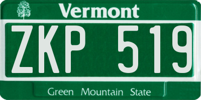 VT license plate ZKP519