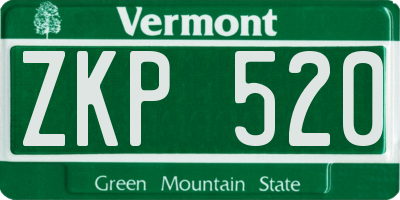 VT license plate ZKP520