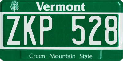 VT license plate ZKP528