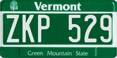 VT license plate ZKP529