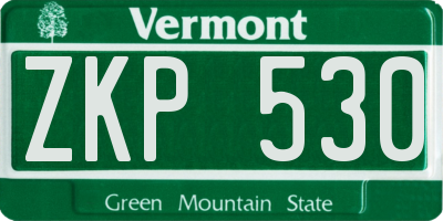 VT license plate ZKP530