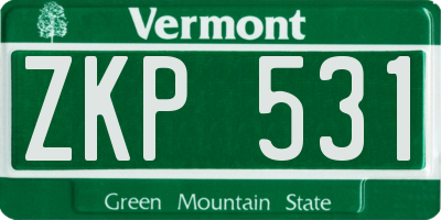 VT license plate ZKP531