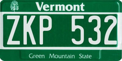 VT license plate ZKP532