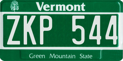 VT license plate ZKP544