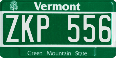 VT license plate ZKP556