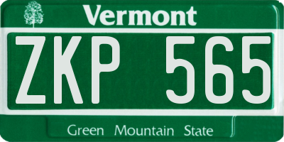 VT license plate ZKP565