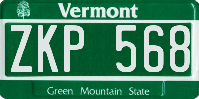 VT license plate ZKP568