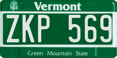 VT license plate ZKP569