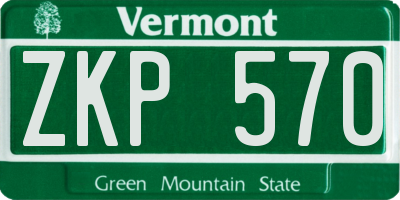 VT license plate ZKP570