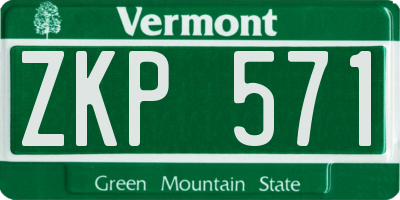 VT license plate ZKP571