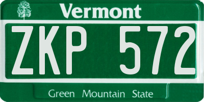 VT license plate ZKP572