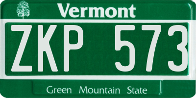 VT license plate ZKP573