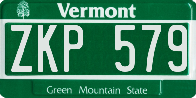 VT license plate ZKP579
