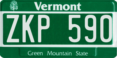 VT license plate ZKP590