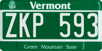 VT license plate ZKP593