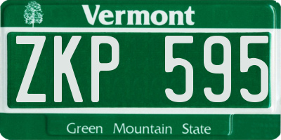 VT license plate ZKP595
