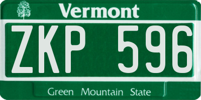 VT license plate ZKP596