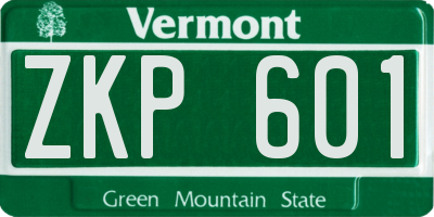 VT license plate ZKP601