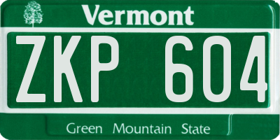 VT license plate ZKP604