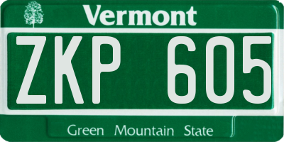 VT license plate ZKP605