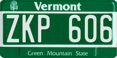 VT license plate ZKP606