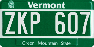 VT license plate ZKP607