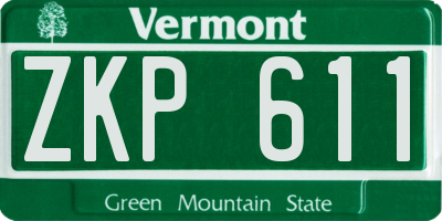 VT license plate ZKP611