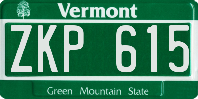 VT license plate ZKP615