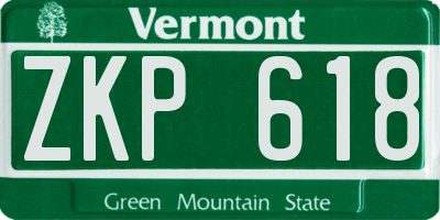 VT license plate ZKP618