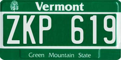 VT license plate ZKP619