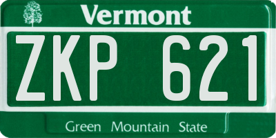 VT license plate ZKP621