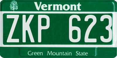 VT license plate ZKP623